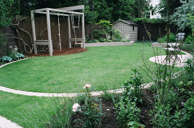 Children's playframe with play bark